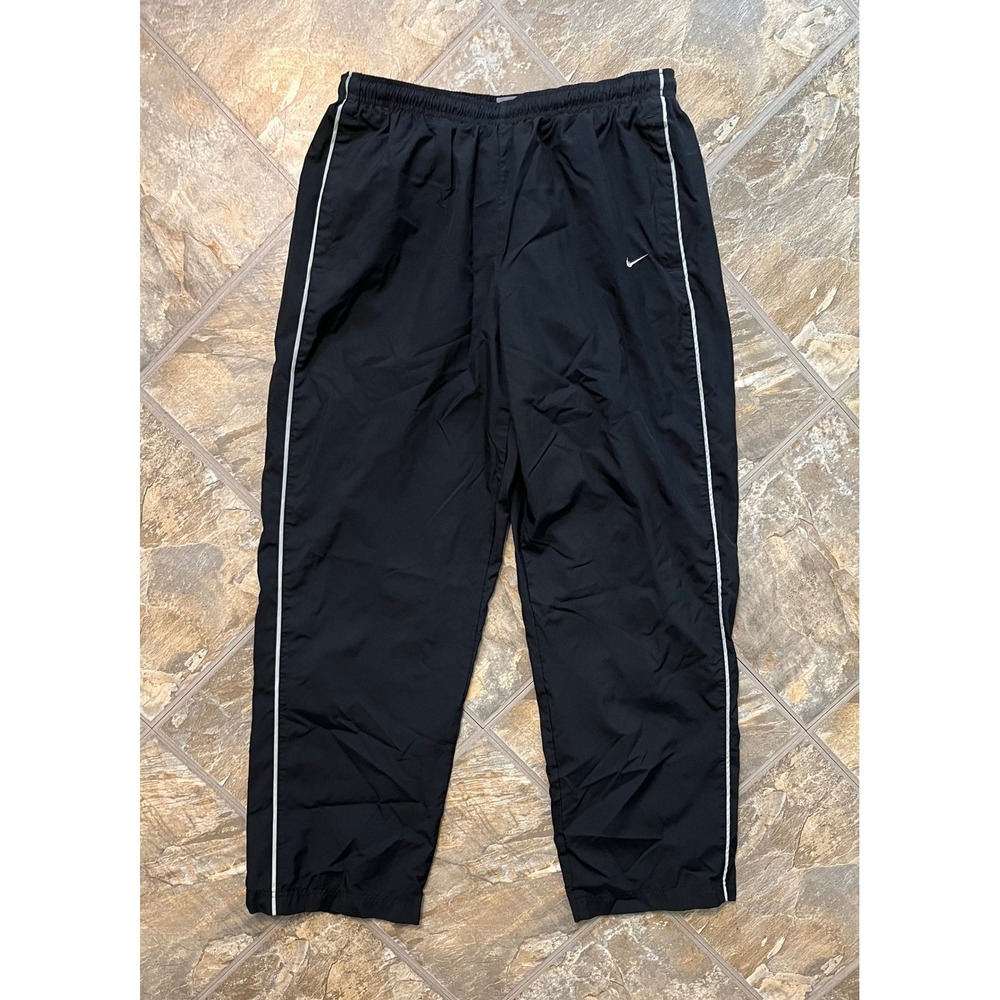 Nike Track Pants Men Large Black Vintage Y2K Lined Skater Baggy Stripe